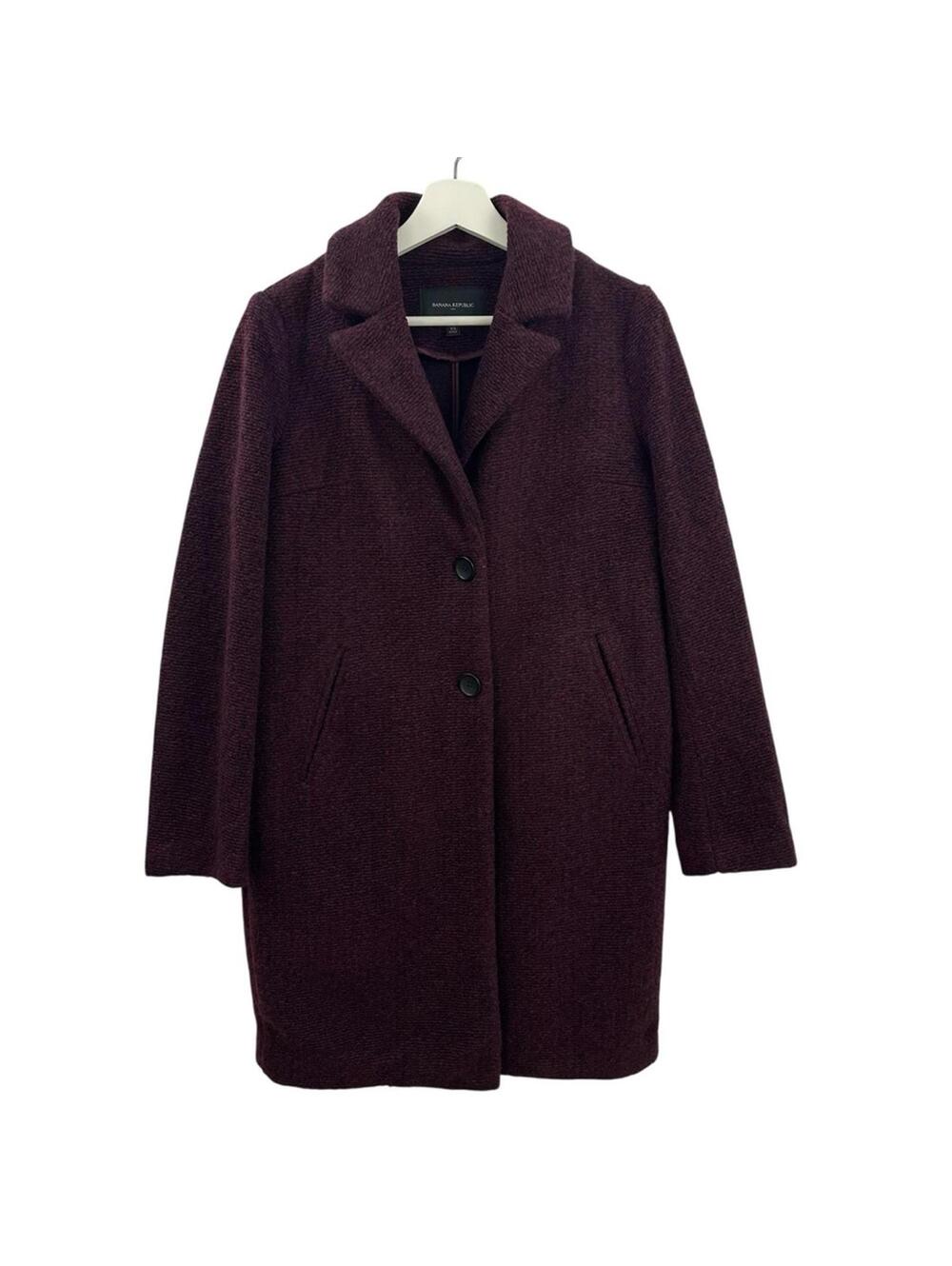 Banana Republic Women’s Wool Blend Red Button Down Coat Size XS